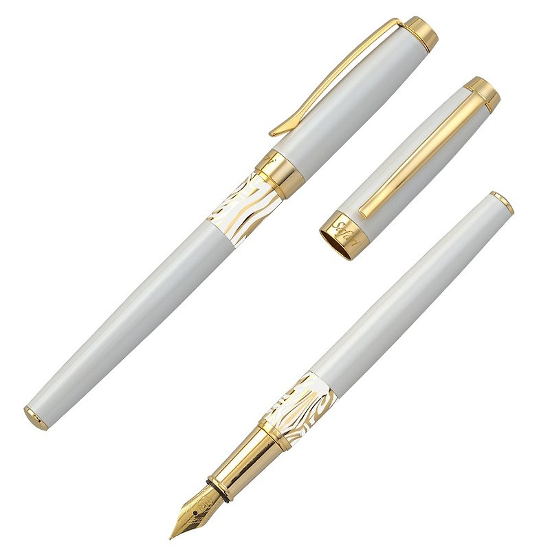 [IWI] Safari safari pen (gift lettering) - white zebra pattern IWI-9S530FP-99G - ปากกาหมึกซึม - โลหะ 