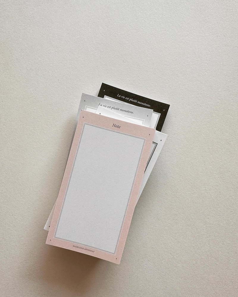 Note/monotone notepad - 便條紙/便利貼 - 紙 白色