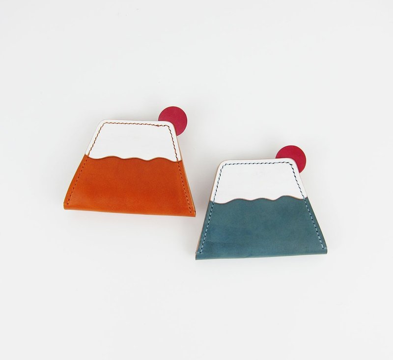 【富士山造型零錢包 / 夕陽・晨曦】 - 零錢包/小錢包 - 真皮 多色