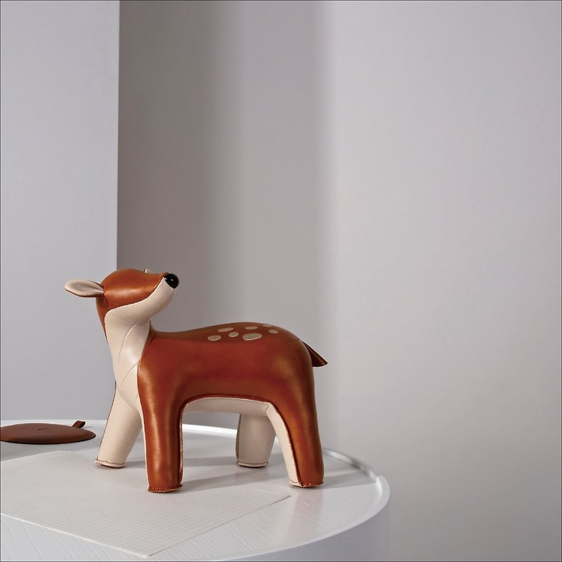 Gaze - Deer Luke - Bookend / Doorstop - Items for Display - Faux Leather Multicolor