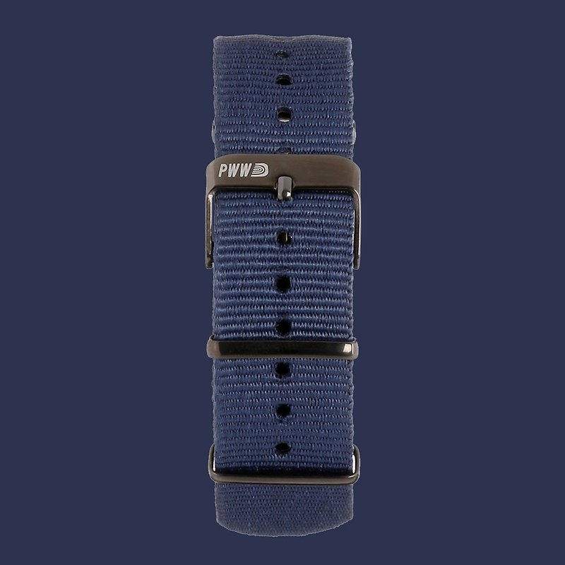20公釐海軍藍NATO表帶 - 錶帶 - 尼龍 藍色