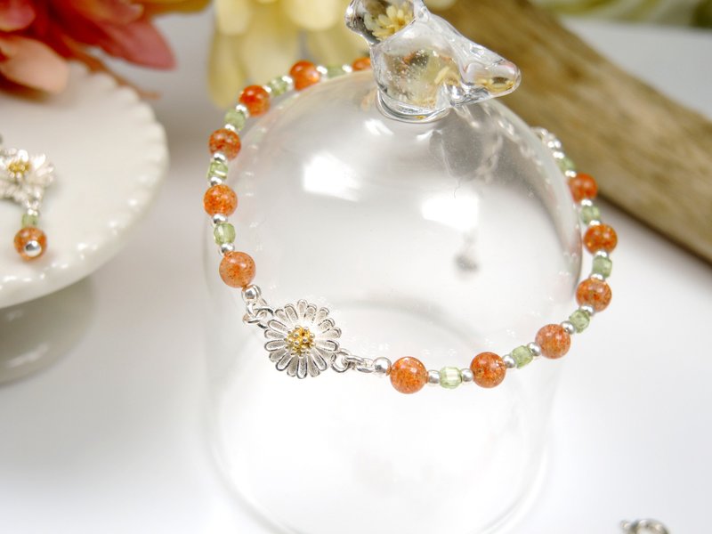 Sunshine Daisy-Top Golden Stone with Stone 925 Sterling Silver Bracelet - Bracelets - Gemstone Multicolor