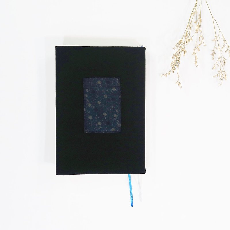 Night Flowers A5/25K bookcloth - Notebooks & Journals - Cotton & Hemp Black