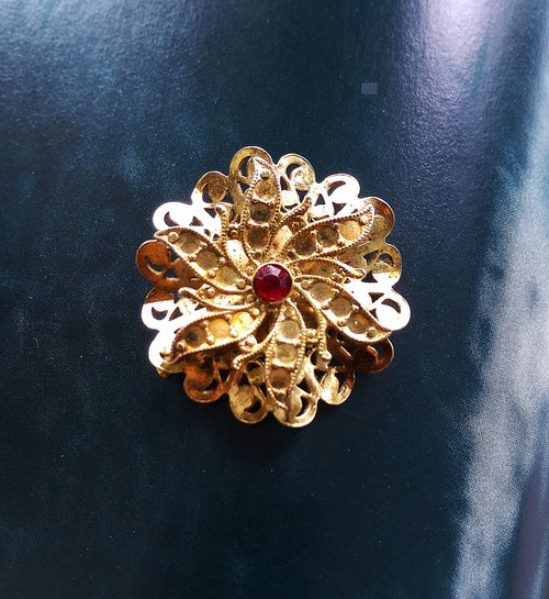 老時光角落 Vintage Jewelry 西洋古董飾品 立體 小巧 旋轉 花卉 別針