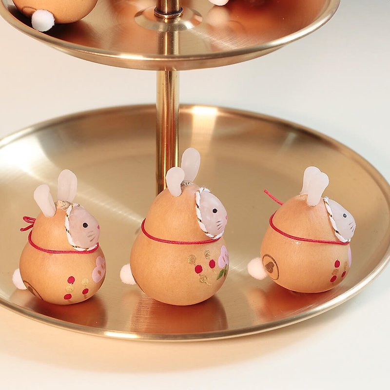 Handmade Gourd Rabbit Zodiac Decoration for Graduation - Items for Display - Plants & Flowers Orange