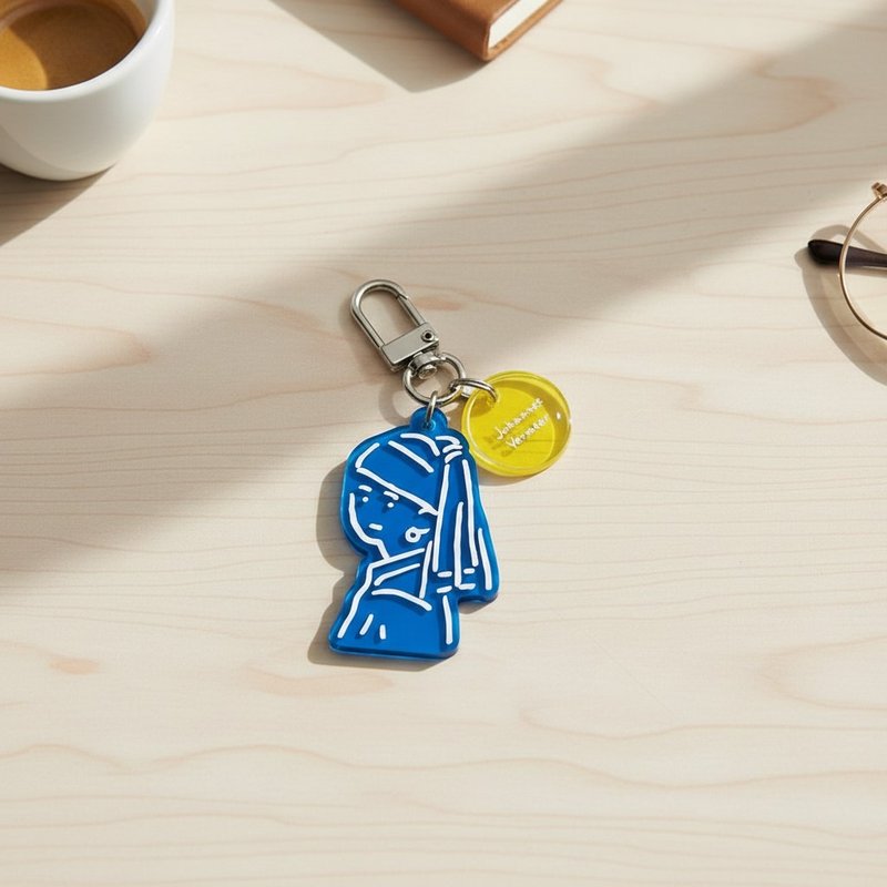 Acrylic Keyring, Girl with a Pearl by Johannes Vermeer, Masterpiece - 鑰匙圈/鑰匙包 - 壓克力 