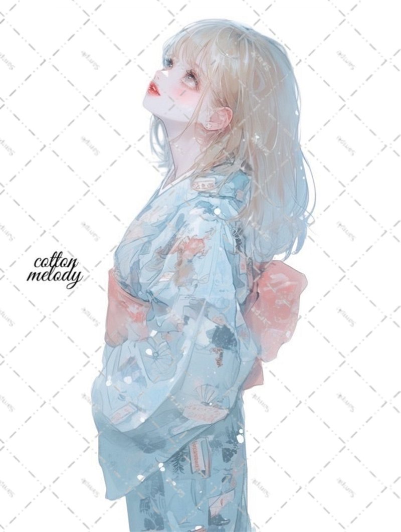 original sticker no.5737 人物ステッカー オリジナルステッカー 人物ステッカー 女の子ステッカー オリジナル人物ステッカー - 貼紙 - 紙 