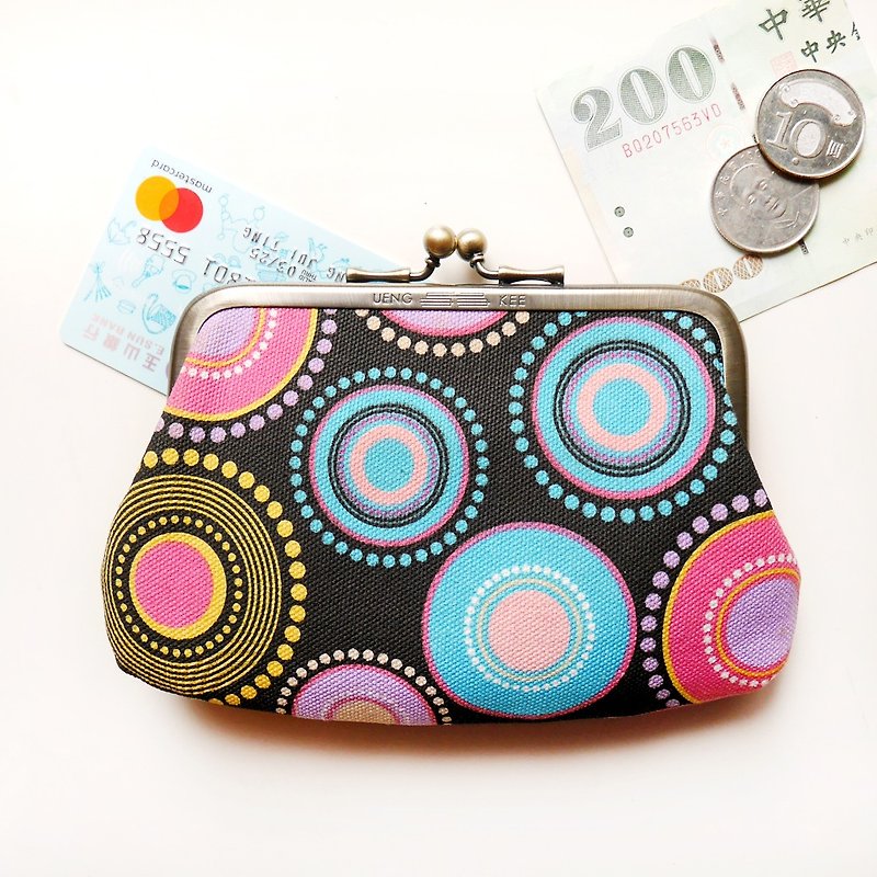 Liou smoky mouth gold buns mother bag / coin purse [made in Taiwan] - Coin Purses - Other Metals Multicolor