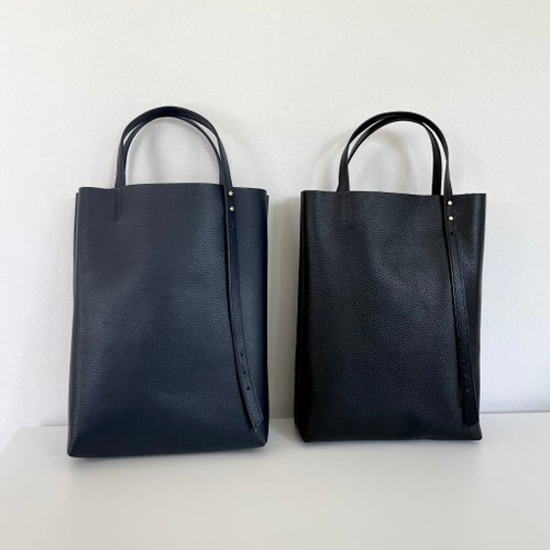 2WAYハンドル A4対応 牛シュリンクレザーのトートバッグ