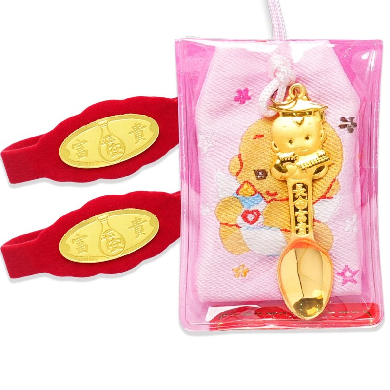 [Children's Painted Gold Jewelry] Mid-Moon Gold Jewelry Music Gift Box-Doctor's Gold Spoon (0.10 yuan) - Baby Gift Sets - 24K Gold Gold