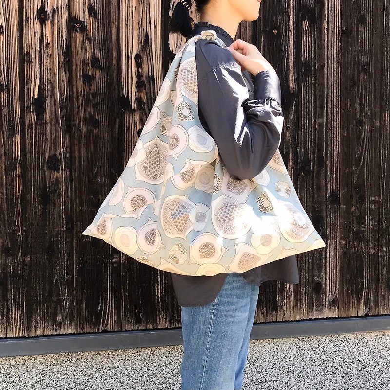 Azumabukuro Plate L / harunohi - Messenger Bags & Sling Bags - Cotton & Hemp Blue