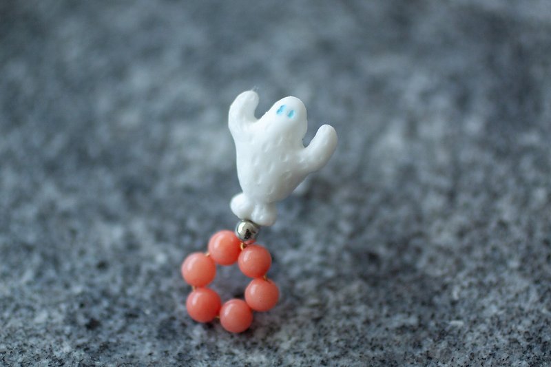 sold-Yeti's earrings / earrings-pink - Earrings & Clip-ons - Plastic Pink