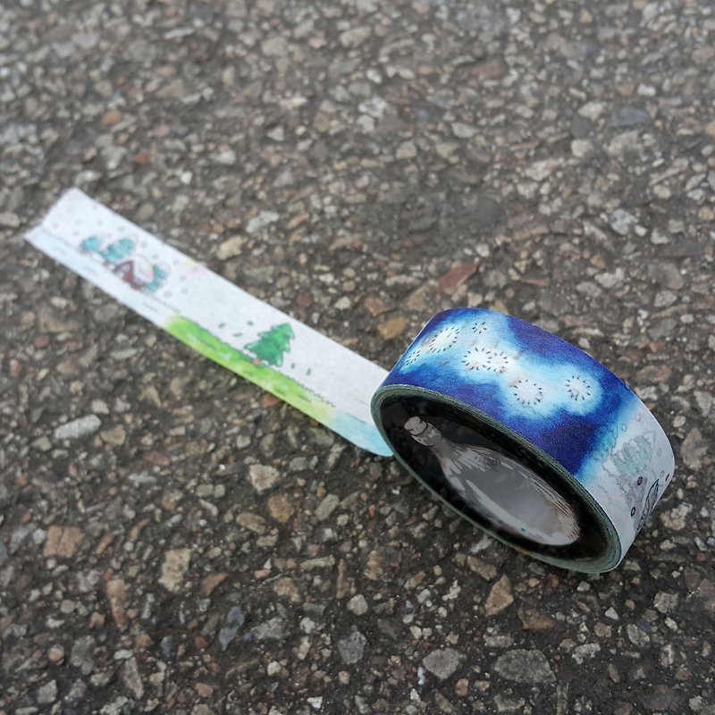 Little world Masking tape - Washi Tape - Paper Blue