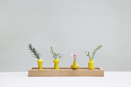 手作り陶器ミニフラワー4個セット - ショップ Ohleaf 花瓶