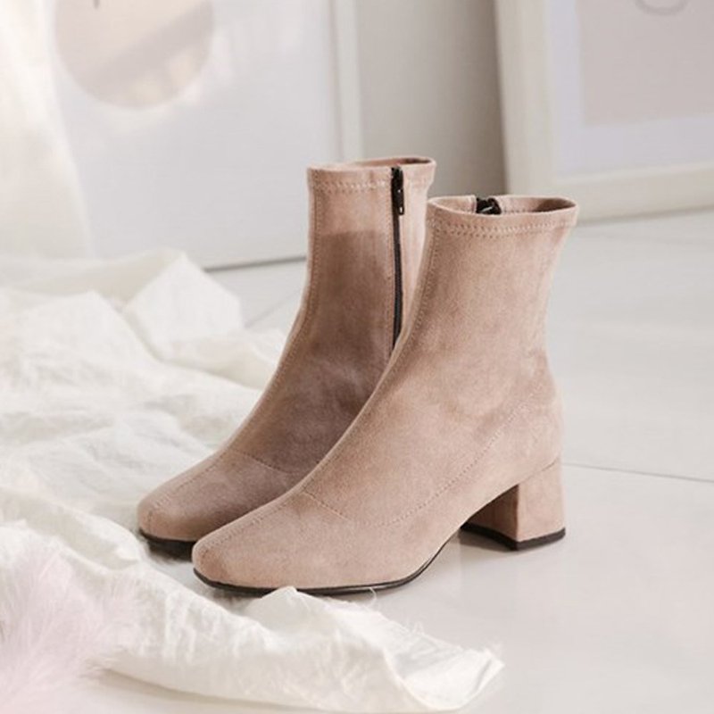 PRE-ORDER – MACMOC Fur Span (Beige) Ankle Boots - รองเท้าบูทสั้นผู้หญิง - วัสดุอื่นๆ 