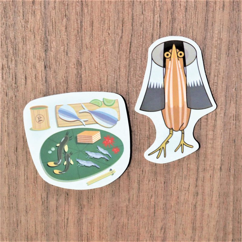鳥貼紙 | 黃小鷺師兄 | 私房菜系列 - 貼紙 - 紙 橘色