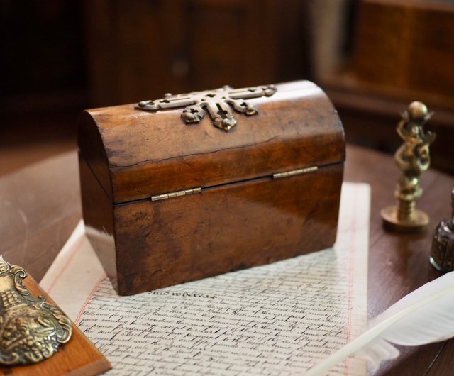 ビクトリア朝のローズウッドのレターボックス - ショップ