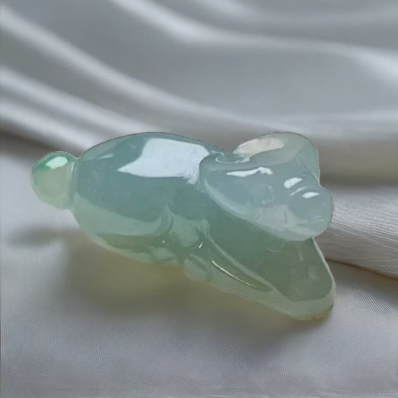 冰種飄花翡翠水牛 | 天然緬甸玉A貨翡翠 | 送禮 - 擺飾/家飾品 - 玉石 透明
