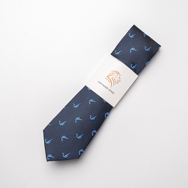P0917-65 - 領帶/領帶夾 - 聚酯纖維 藍色