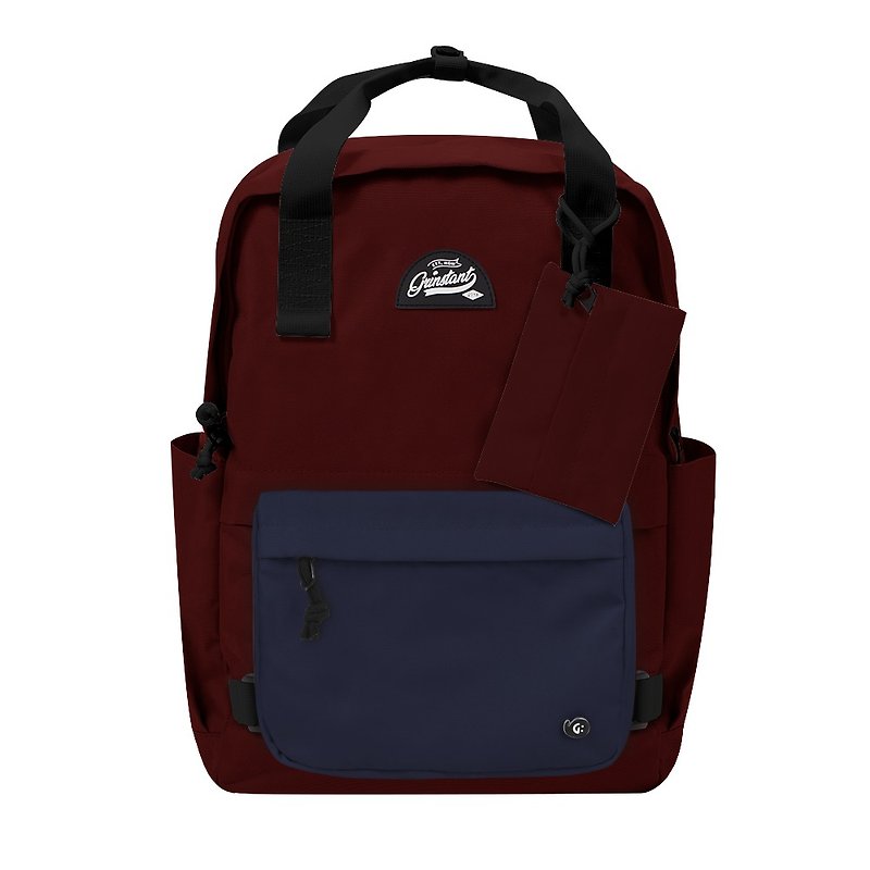 Grinstant Mix & Match Detachable 15.6" Backpack - Adventure Series (Crimson & Navy) - Backpacks - Polyester 