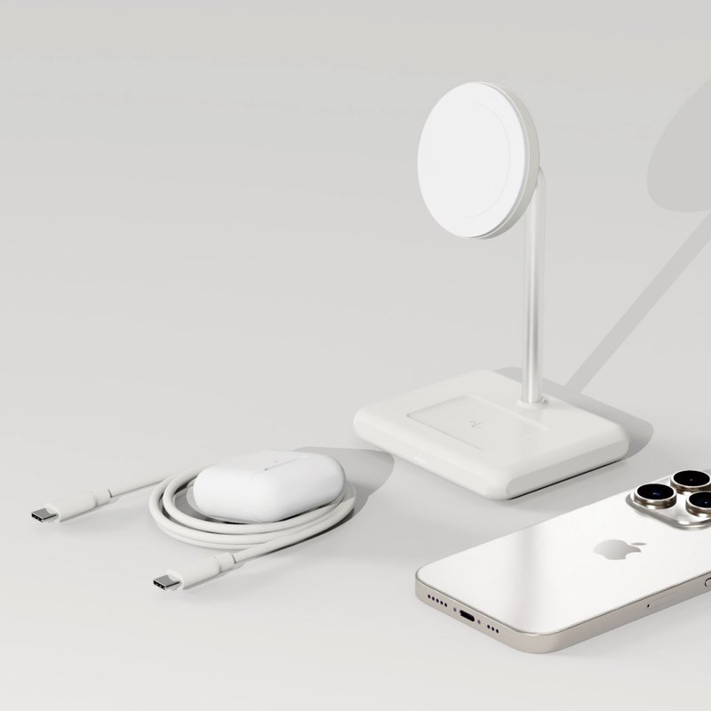 Allite WQ1 2+1 wireless charging stand passes Qi2 certification - ที่ชาร์จไร้สาย - พลาสติก ขาว