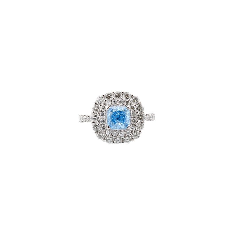 IGI - 1.08ct Lab-Grown Blue Diamond White Gold Ring - General Rings - Diamond 