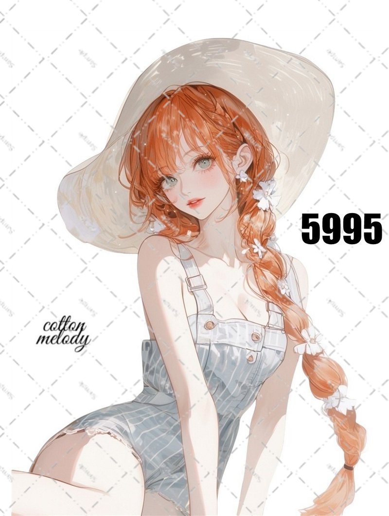 original sticker no.5995 人物ステッカー オリジナルステッカー 人物ステッカー 女の子ステッカー オリジナル人物ステッカー - 貼紙 - 紙 