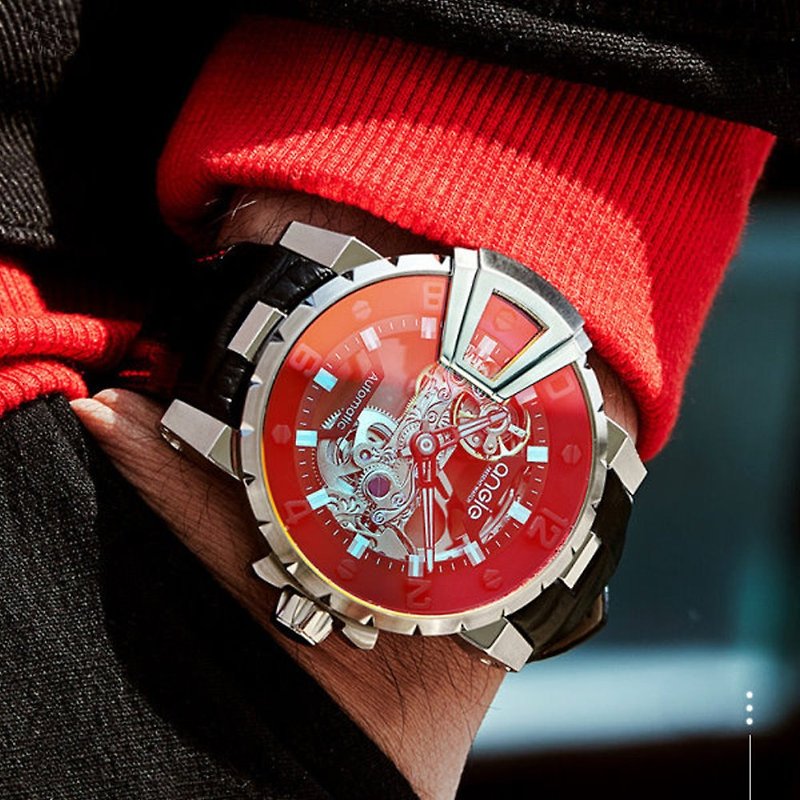 鵲橋非凡 皮帶款 炫彩錶鏡 精鋼色 - 男裝錶/中性錶 - 不鏽鋼 