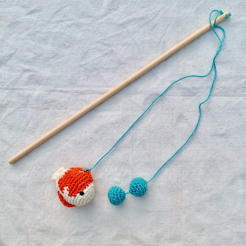 un.boxbox cat fishing stick, cat toy, cat fishing rod model with goldfish - 貓/狗玩具 - 繡線 