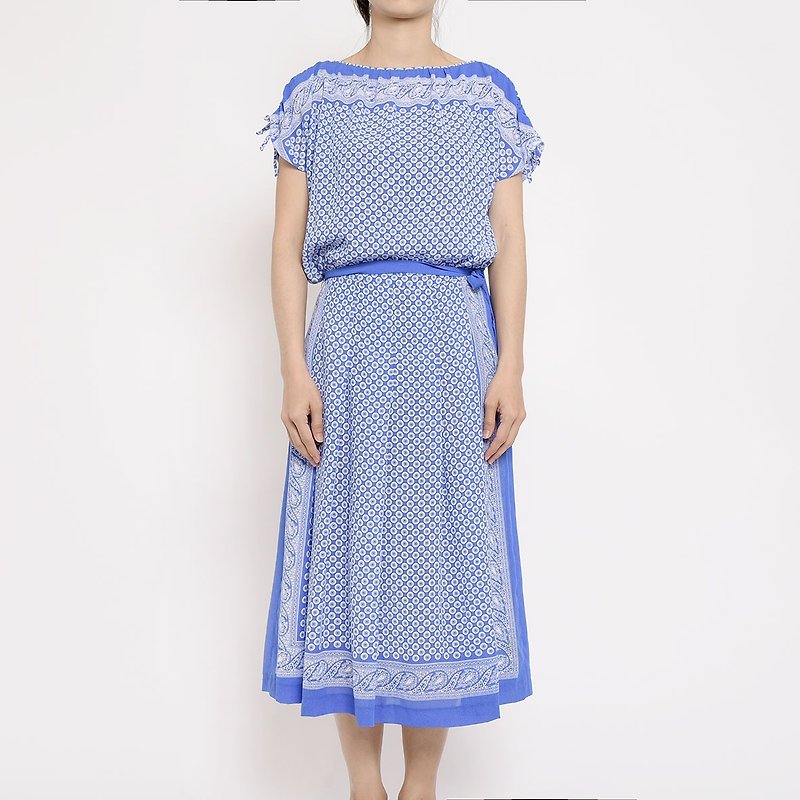 Japanese Vintage Dress - One Piece Dresses - Other Materials Blue