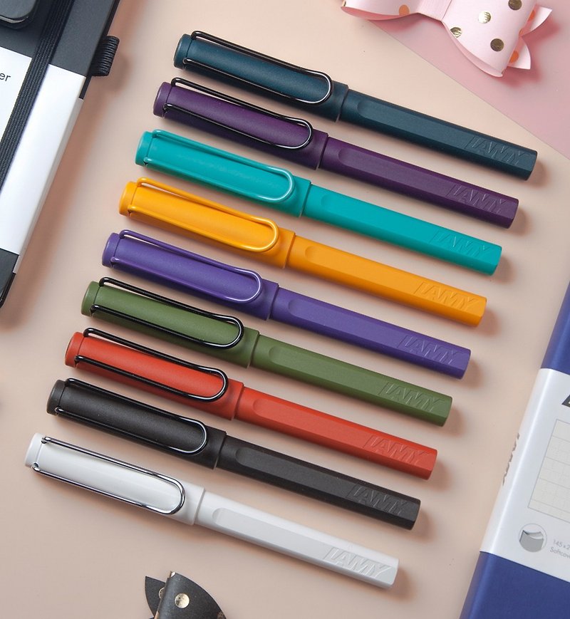 [Free laser engraving] LAMY ballpoint pen leather pen case blue/SAFARI - colorful selection - Rollerball Pens - Plastic Multicolor