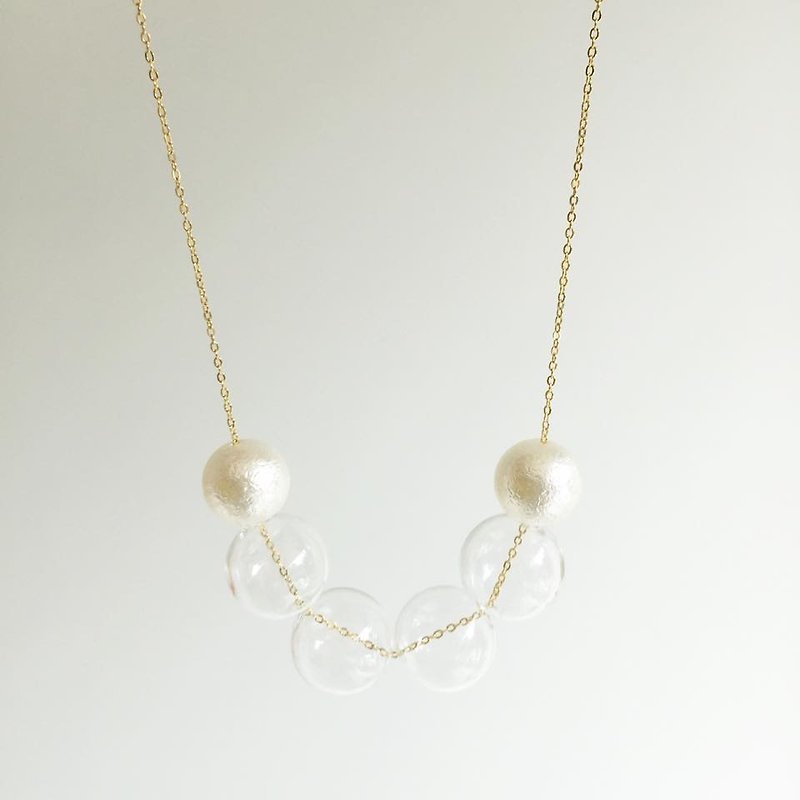 Glass Ball Necklace - Necklaces - Glass Gold