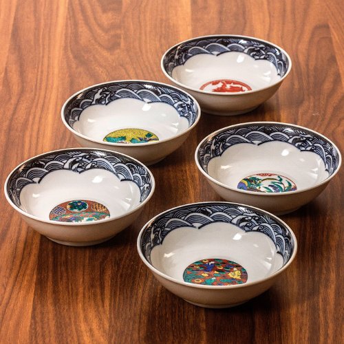 時代九谷色絵兎図三つ足小鉢/16.3cm/珍品！ imgrc0122053688.jpg