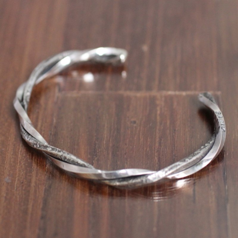 silver925 Bracelet -meld Bangle- (SILVER×SILVER) Bangle Sterling Silver Japan - Bracelets - Sterling Silver Silver