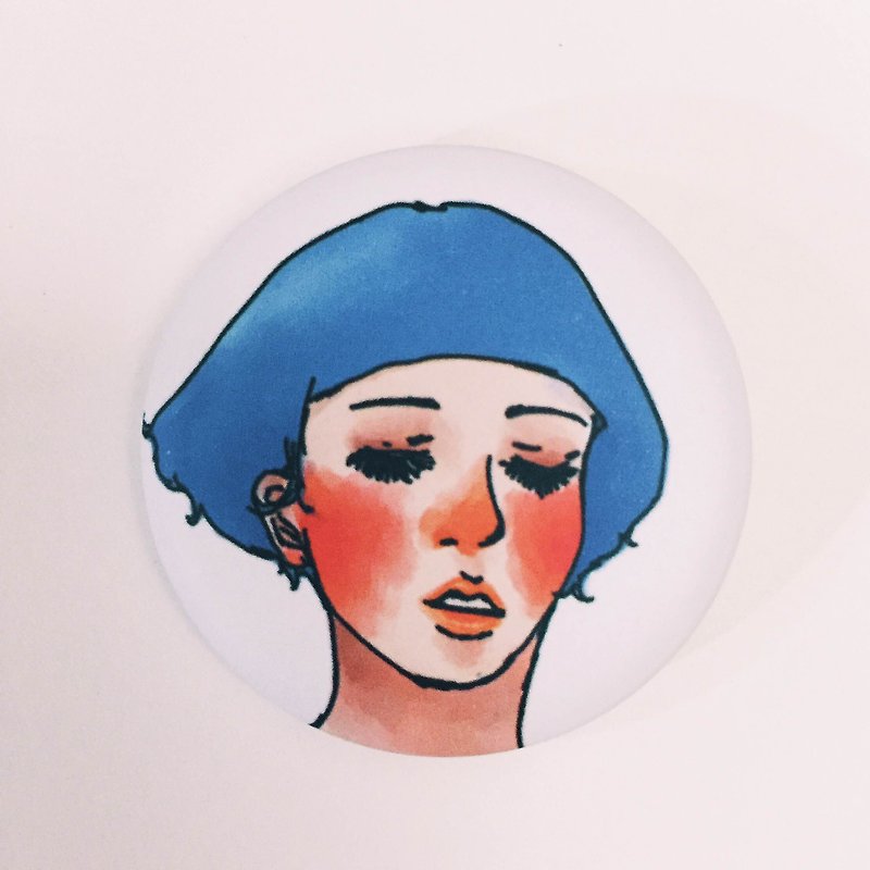Mushroom Girl Button - Badges & Pins - Plastic 