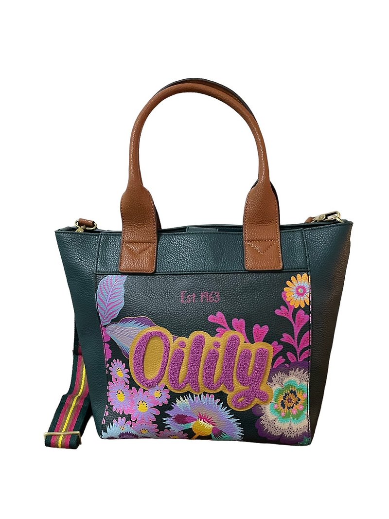 Limited New Bag Oilily Fanfare Two-Purpose Bag Re-engraved Leather Stylish Fashion One-Piece Free Shipping - Handbags & Totes - Other Materials Multicolor