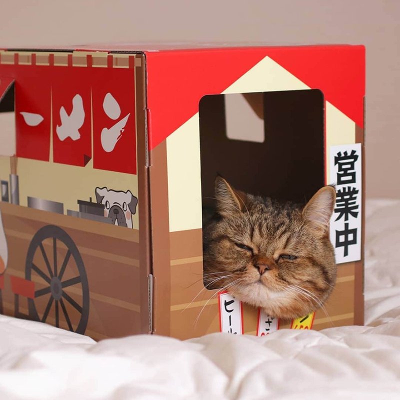 【日本CattyMan】貓屋折疊遊玩箱-拉麵屋 - 貓/狗玩具 - 其他金屬 