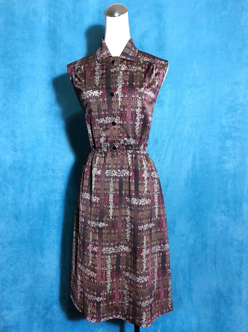Totem Sleeveless Vintage Dress / Bring back VINTAGE abroad - ชุดเดรส - เส้นใยสังเคราะห์ หลากหลายสี