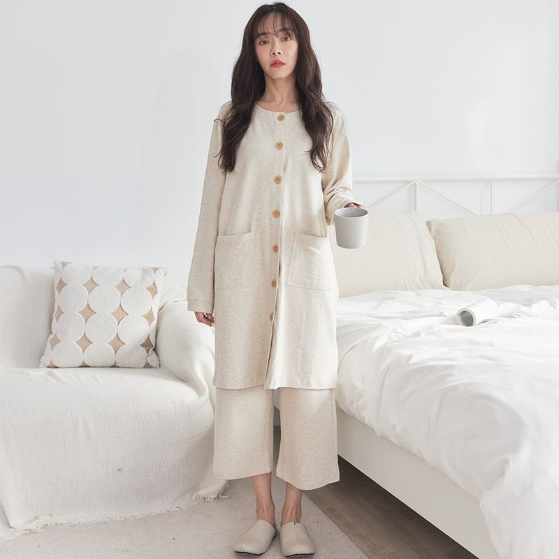 MIT organic cotton wooden breasted jacket dress - 3 colors in total - เสื้อแจ็คเก็ต - ผ้าฝ้าย/ผ้าลินิน 