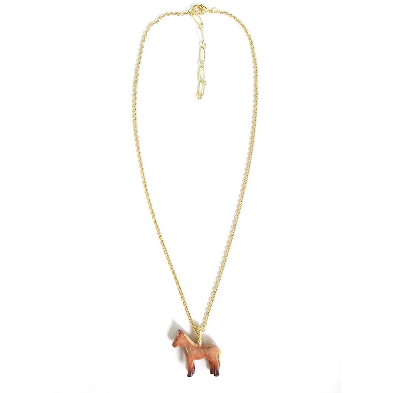 Horse Necklace - Chinese Zodiac Pendant - Horse Pendant  - อื่นๆ - โลหะ สีนำ้ตาล