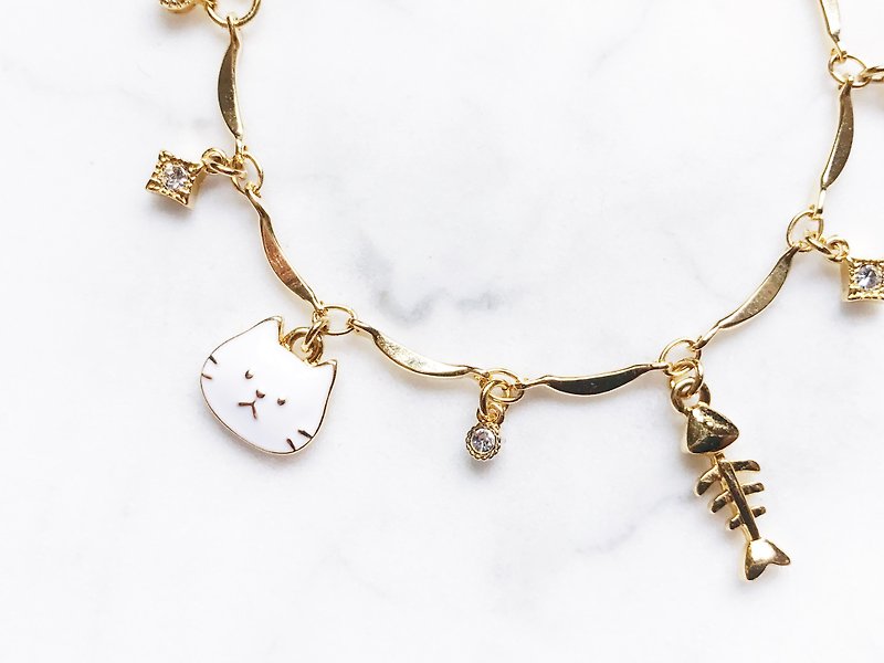 Limited Offer:: Healing Time :: Cute Cat Bracelet (Adjustable Size) - สร้อยข้อมือ - โลหะ 