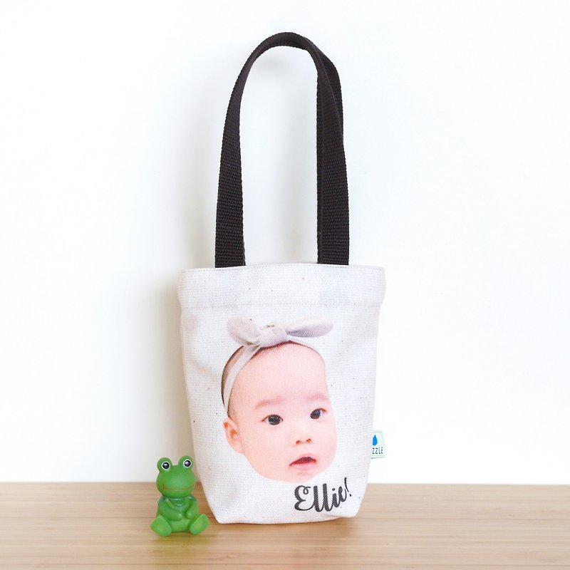 Customized photo water bottle bag / put children's photos to make environmental protection - Backpacks & Bags - Polyester 