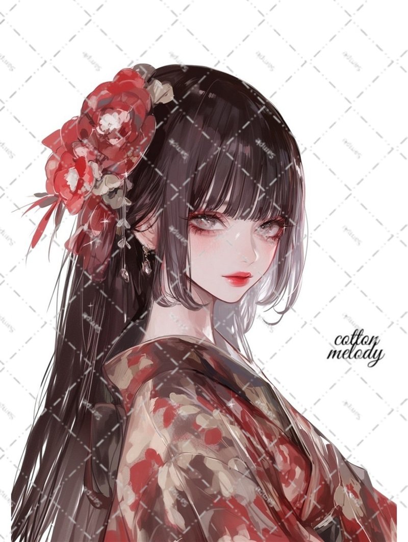 original sticker no.6173 人物ステッカー オリジナルステッカー 人物ステッカー 女の子ステッカー オリジナル人物ステッカー - 貼紙 - 紙 