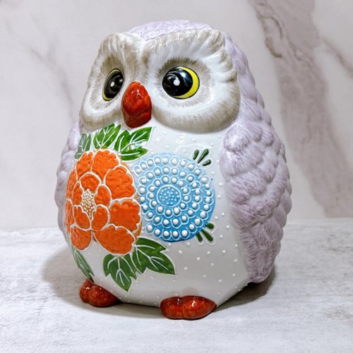 九谷焼のフクロウ | 紫勝 - ショップ ourlittlezoneluckycat 置物 - Pinkoi