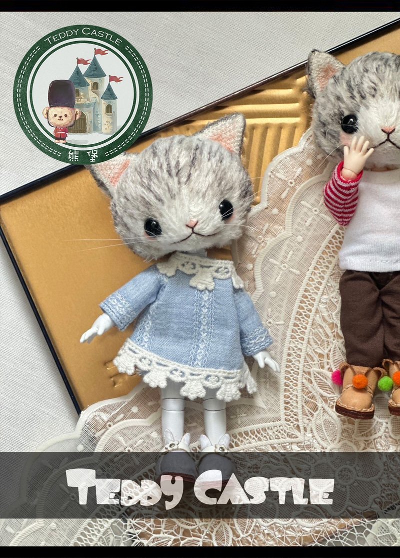 餖飣系列－OB11 貓 Handmade 藝術家泰迪熊 毛海 Teddy Bear 小貓 - 公仔/玩偶 - 其他材質 