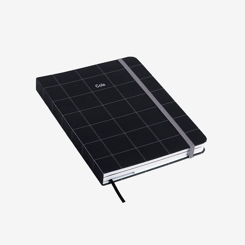 Black Plaid Twinbook (Half-Year Planner + Notebook) - สมุดบันทึก/สมุดปฏิทิน - กระดาษ สีดำ