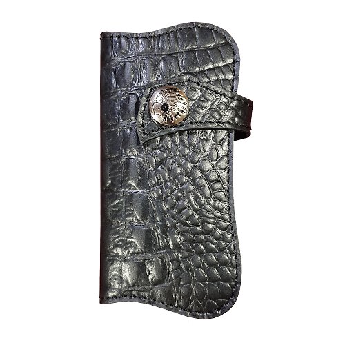 Wallets And Hats 4 U Crocodile Black Leather Universal Mobile Wallet