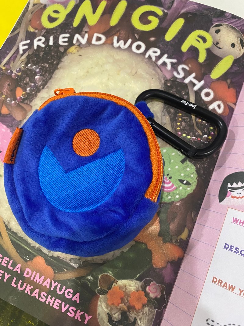 Little SUN Fluffy coin bag - 零錢包/小錢包 - 棉．麻 藍色