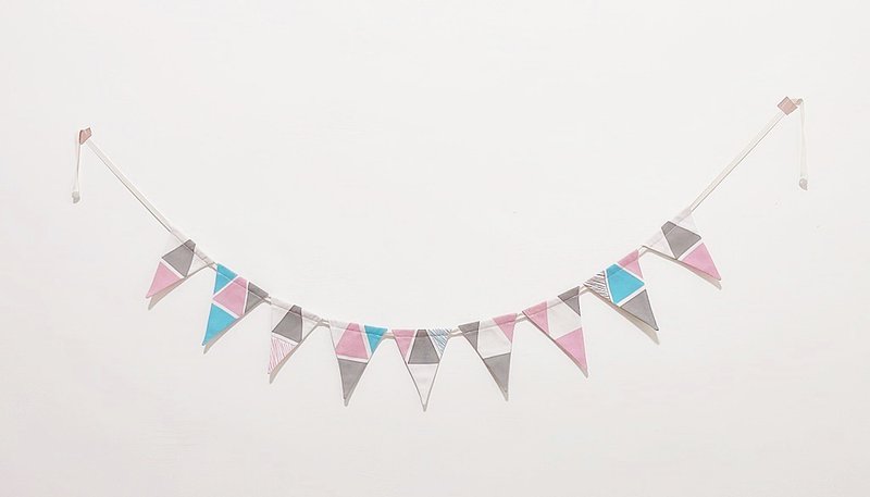 Pastel Pennant 9 Pieces Camping Pennant Party Pennant Birthday Hanging Flag - Wall Décor - Cotton & Hemp 