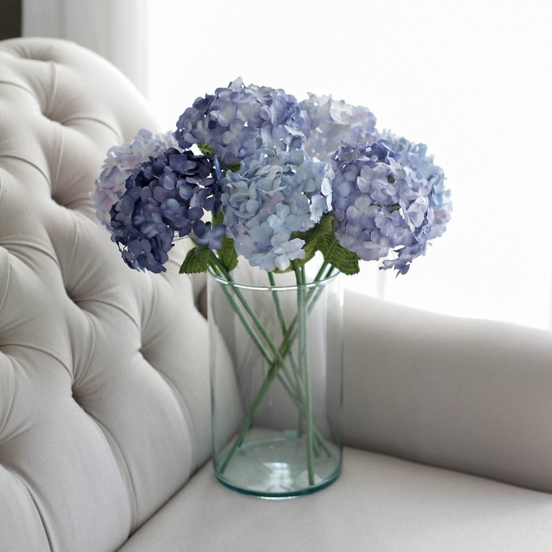 Set of Hydrangea Flower For Decoration Handmade Mulberry Paper Flower - Items for Display - Paper Green